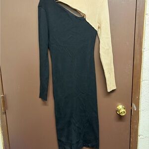 Almost Famous Black and Tan Dress